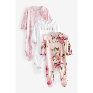 Комплект из 3 розовых комбинезонов Baker by Ted Baker, розовый