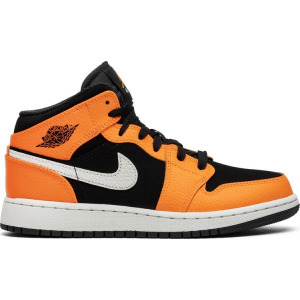 Кроссовки Air Jordan 1 Retro Mid GS Orange Black, оранжевый