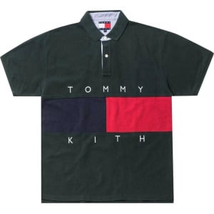 Футболка Kith x Tommy Hilfiger Flag Short-Sleeve Polo 'Forest', зеленый