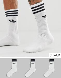 Белые носки с круглым вырезом adidas Originals adicolor Trefoil ...