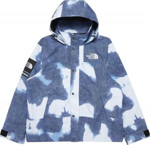 Supreme x The North Face Bleached Denim Print Mountain Jacket Indigo