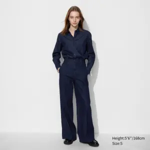 Широкие джинсы UNIQLO, темно-синий