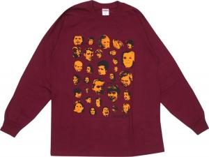 Supreme Faces Long Sleeve Tee Burgundy