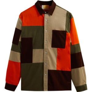 Рубашка Kith Patchwork Cord Ludlow Shirt 'Pimento', оранжевый