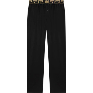 Брюки Versace Greca Border Silk Pyjama Trousers 'Black', черный