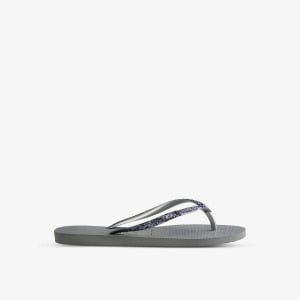 Тонкие резиновые шлепанцы с блестками II Havaianas, серый