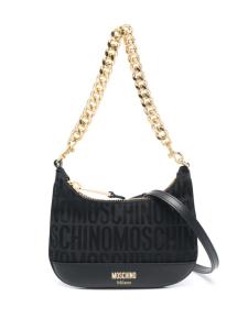 Moschino жаккардовая сумка-тоут с монограммой, черный