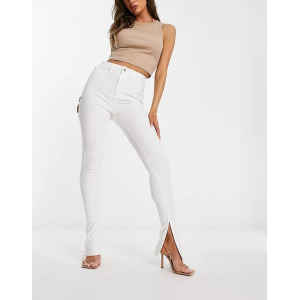 Джинсы с разрезом ASOS DESIGN Skinny Kick Flare, белый