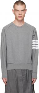Серая толстовка с полосками 4-Bar Thom Browne