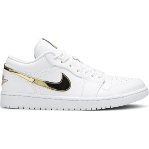 Кроссовки Wmns Air Jordan 1 Retro Low White Metallic Gold, золотой