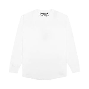 Лонгслив Palm Angels Double Logo Over Long-Sleeve Tee 'White/Fuchsia', белый