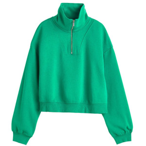Свитшот H&M Half-zip, зеленый
