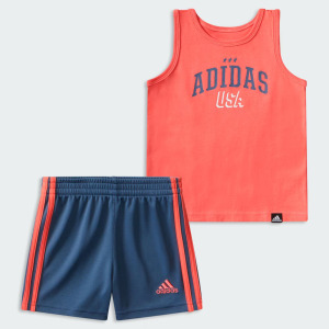 Ctn tank 3s короткий набор Adidas, цвет Scarlet Mel.