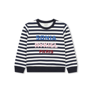 SONIA RYKIEL ENFANT полосатая толстовка с логотипом, черный