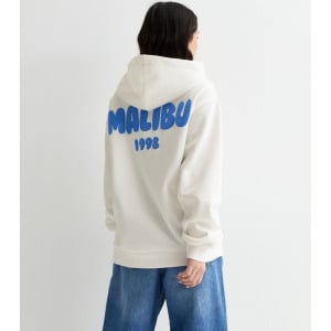 Кремовый свитшот из хлопковой смеси с принтом Malibu для девочек New Look, кремовый