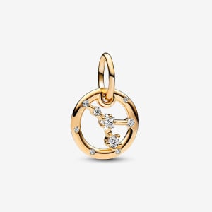 Шарм Pandora Cancer Zodiac Dangle, золото