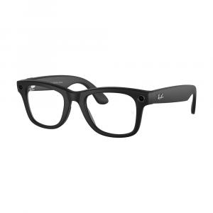 Ray Ban Meta Wayfarer Standard Matte Black Clear to
