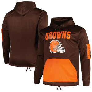 Мужской фирменный коричневый пуловер с капюшоном Cleveland Browns Big & Tall Fanatics