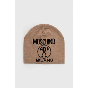 Шерстяная шапка Moschino, бежевый