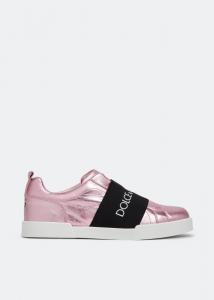 Кроссовки DOLCE&GABBANA Portofino slip-on sneakers, розовый