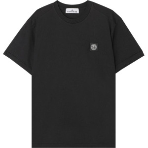Футболка Stone Island Garment Dyed Logo T-Shirt 'Black', черный