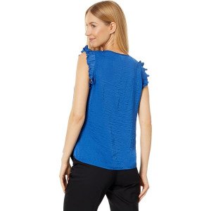 Блуза Vince Camuto V-Neck Pleated Sleeve Blouse, цвет Sapphire Blue