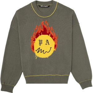 Свитер Palm Angels Burning Head Sweater 'Yellow', желтый