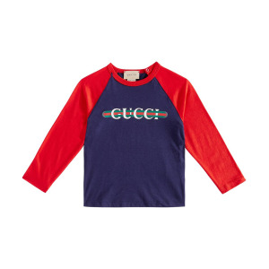 Футболка из хлопка с принтом для малышей Gucci Kids, цвет dark night sky/red/m