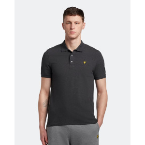 Однотонная рубашка-поло темно-серого цвета Lyle & Scott, серый