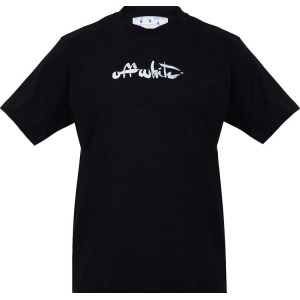 Футболка Off-White Paint Arrow Slim Short-Sleeve T-Shirt 'Black/White', черный