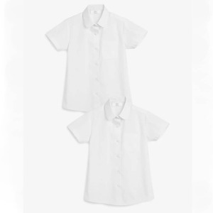 Комплект рубашек для девочки Next Short Sleeve Curved Collar, 2 штуки, белый