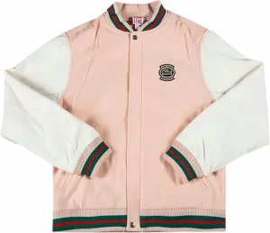 Supreme x Lacoste Wool Varsity Jacket Peach