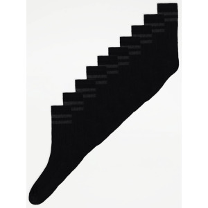 Черные спортивные носки до щиколотки (10 шт.) George., черный