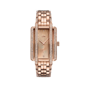 Женские часы из норки с бриллиантами (1/8 карата) из нержавеющей стали с покрытием из розового золота 18 карат Jbw, золотой