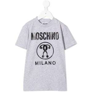 Moschino Kids футболка с принтом Double Question Mark, серый