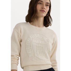 Джемпер LOGO CREST COTTON CREWNECK SWEATER Lauren Ralph Lauren, кремовый