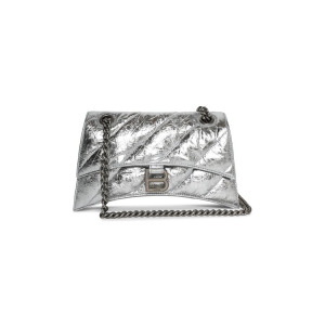 Сумка через плечо Balenciaga Crush Chain Bag, серебряный