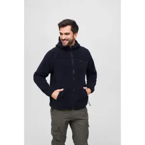 Анорак Brandit "Мужская рабочая куртка Teddy Fleece Jacket" (1 шт.), с капюшоном, цвет морской волны