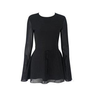 OkmaShop Женское платье с длинными рукавами, черный