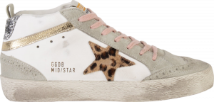 Golden goose white leopard mid star sneakers discount