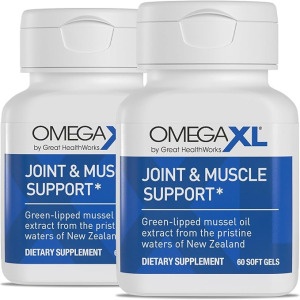 OmegaXL Добавка для поддержки суставов — натуральная поддержка мышц, 60 мягких таблеток (2 упаковки)