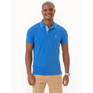 Футболка поло U.S. Polo Assn. Slim Fit Stretch Pique Solid, синий