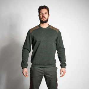 Охотничий свитер 500 зеленый SOLOGNAC, зеленый/кофейно-коричневый