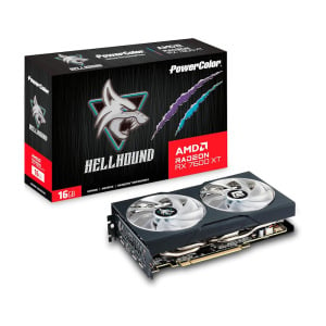 Видеокарта PowerColor AMD Radeon RX 7600XT Hellhound, RX7600XT 16G-L/OC, 16 ГБ, черный