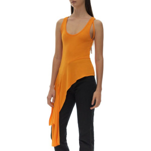 Асимметричная майка с драпировкой Helmut Lang Orange