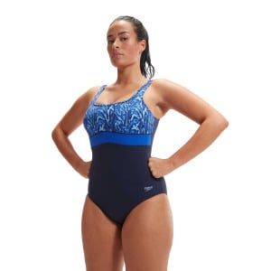 Цельный купальник Speedo WOMENS SHAPING CONTOURECLIPSE PRINTED, синий