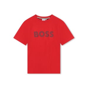 BOSS Kidswear футболка с логотипом, красный