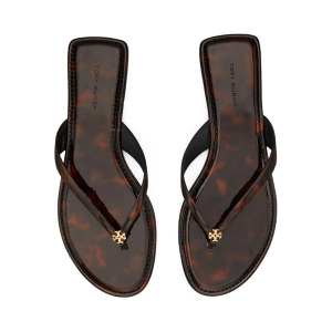 Сандалии Tory Burch Classic Flip Flop, цвет Tortoise Patent