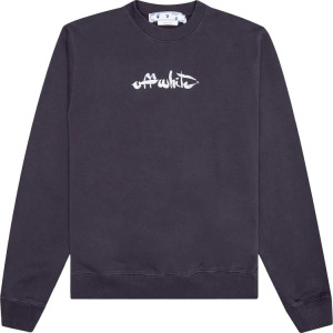 Толстовка Off-White Paint Arrow Slim Crewneck 'Aubergine/White', фиолетовый