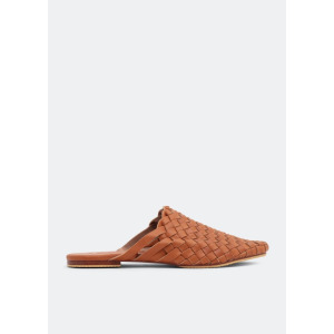 Слиперы CECILEHOB Handwoven leather slippers, коричневый